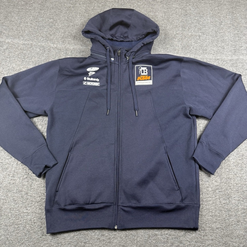 KTM Amateur Racing Sweatshirt‎ Mens Large Blue Full Zip Hood Hoodie Expedition
